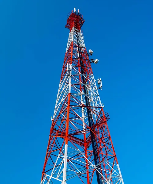 Pylône de télécommunications en acier angulaire à 4 pieds